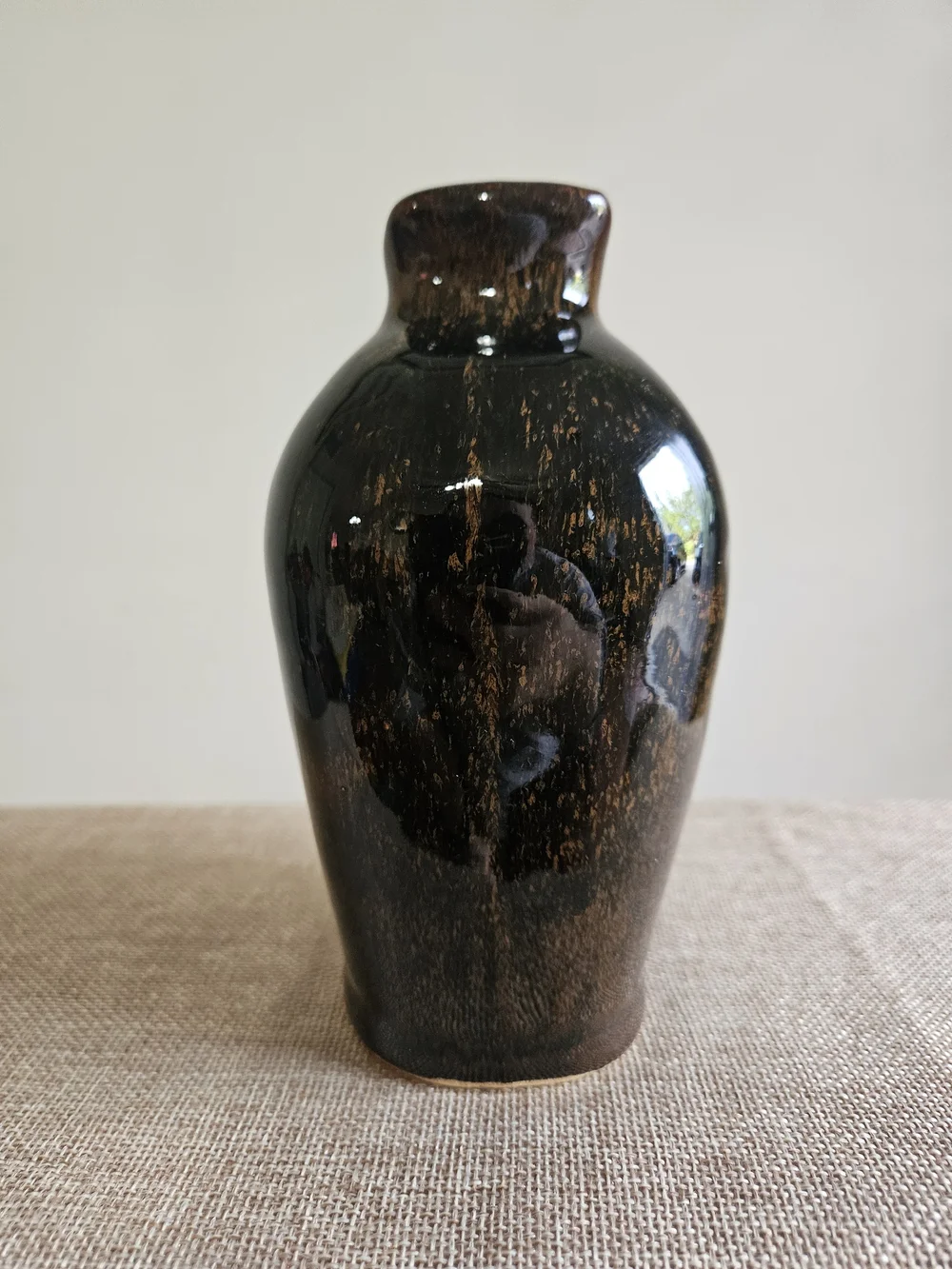 Brown Glossy Ceramic Vase